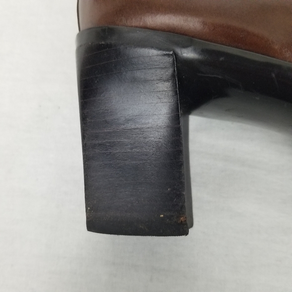 Antonio Melani brown leather ankle/chunky heel boots 9.5 M - Picture 9 of 13